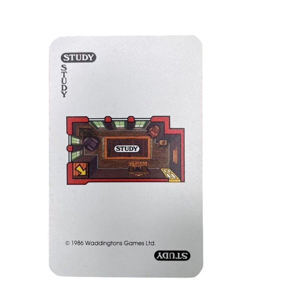 Vintage 1986 CLUE Room Card Study Replacement Game Piece u